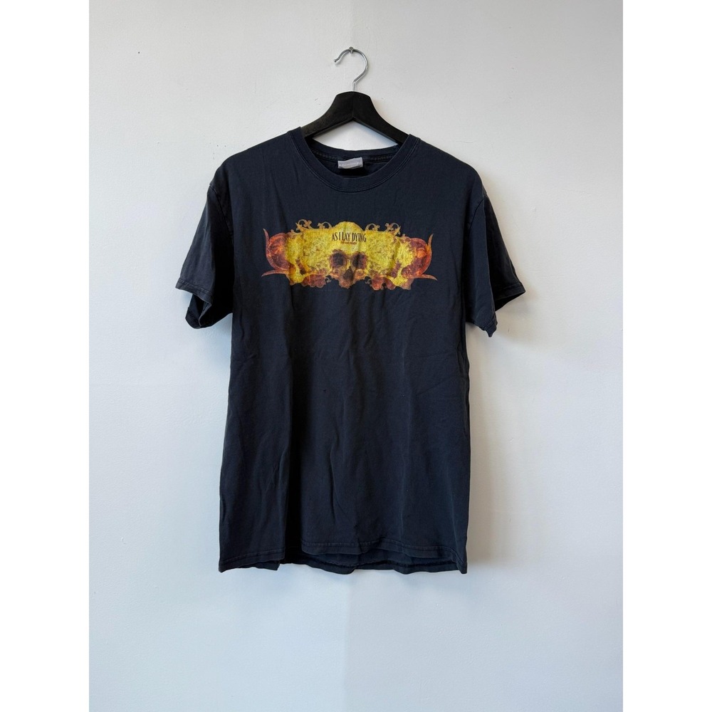 Vintage As I Lay Dying Shirt Mens Medium Band Metalcore Skulls Graphic Tee Y2K